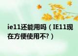 ie11还能用吗（IE11现在方便使用不?）