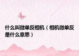 什么叫微单反相机（相机微单反是什么意思）