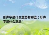 形声字是什么意思有哪些（形声字是什么意思）