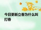 今日更新立春为什么叫打春