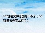 pdf加密文件怎么打印不了（pdf加密文件怎么打印）