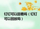 钉钉可以回看吗（钉钉可以回放吗）