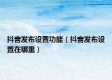 抖音发布设置功能（抖音发布设置在哪里）