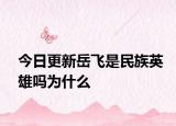 今日更新岳飞是民族英雄吗为什么