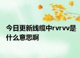 今日更新线缆中rvrvv是什么意思啊