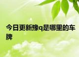 今日更新豫q是哪里的车牌