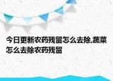 今日更新农药残留怎么去除,蔬菜怎么去除农药残留