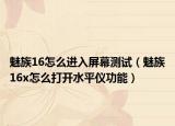 魅族16怎么进入屏幕测试（魅族16x怎么打开水平仪功能）