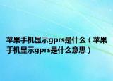 苹果手机显示gprs是什么（苹果手机显示gprs是什么意思）