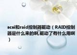 scsi和raid控制器驱动（RAID控制器是什么来的啊,驱动了有什么用啊）