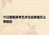 今日更新高考艺术生招录是怎么录取的