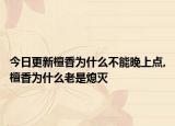 今日更新檀香为什么不能晚上点,檀香为什么老是熄灭
