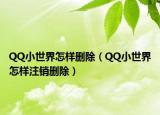 QQ小世界怎样删除（QQ小世界怎样注销删除）