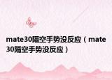mate30隔空手势没反应（mate30隔空手势没反应）