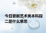 今日更新艺术类本科段二是什么意思