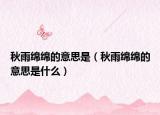 秋雨绵绵的意思是（秋雨绵绵的意思是什么）