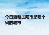 今日更新岳阳市是哪个省的城市