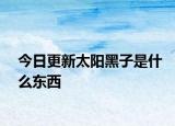 今日更新太阳黑子是什么东西