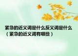紧急的近义词是什么反义词是什么（紧急的近义词有哪些）