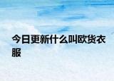 今日更新什么叫欧货衣服
