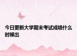 今日更新大学期末考试成绩什么时候出