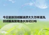 今日更新羽绒服油渍太久怎样清洗,羽绒服直接用清水洗可以吗