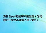 为什么ppt打的字不能出现（为何我PPT突然不能输入字了呢?）