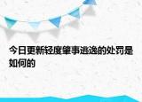 今日更新轻度肇事逃逸的处罚是如何的