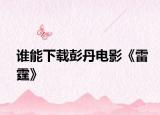 谁能下载彭丹电影《雷霆》