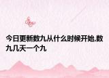 今日更新数九从什么时候开始,数九几天一个九