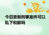 今日更新刑事案件可以私下和解吗