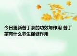 今日更新苦丁茶的功效与作用 苦丁茶有什么养生保健作用