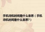 手机待机时间是什么意思（手机待机时间是什么意思?）