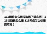115网盘怎么用提取码下载东西（115提取码怎么用 115网盘怎么使用提取码）