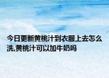 今日更新黄桃汁到衣服上去怎么洗,黄桃汁可以加牛奶吗