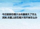 今日更新石榴汁沾衣服很久了怎么洗掉,衣服上的石榴汁洗不掉怎么办