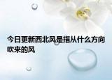 今日更新西北风是指从什么方向吹来的风