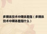 多媒体技术中媒体是指（多媒体技术中媒体是指什么）