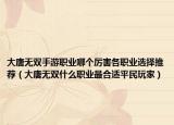 大唐无双手游职业哪个厉害各职业选择推荐（大唐无双什么职业最合适平民玩家）
