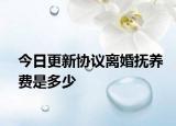 今日更新协议离婚抚养费是多少