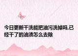 今日更新干洗能把油污洗掉吗,已经干了的油渍怎么去除