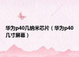 华为p40几纳米芯片（华为p40几寸屏幕）