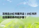 怎样在小红书里开店（小红书开店需要的条件和步骤）