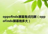 oppofindx屏幕有点闪屏（oppoFindx屏幕有多大）