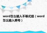 word怎么输入不等式组（word怎么输入乘号）