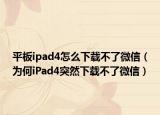 平板ipad4怎么下载不了微信（为何iPad4突然下载不了微信）