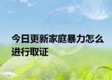 今日更新家庭暴力怎么进行取证