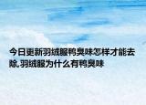 今日更新羽绒服鸭臭味怎样才能去除,羽绒服为什么有鸭臭味