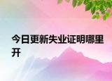 今日更新失业证明哪里开