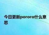 今日更新pororo什么意思